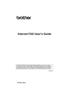 Internet FAX User`s Guide