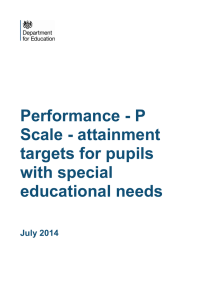 P Scale - attainment targets for pupils with special