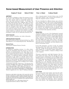 Sonar-based Measurement of User Presence and