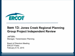 Item 13: Jones Creek Regional Planning Group