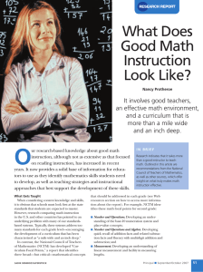 What Does Good Math Instruction Look Like?