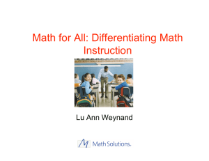 Math for All: Differentiating Math Instruction