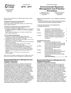 Environmental Resource Management and Pollution Prevention