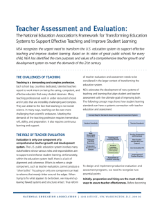 Teacher Assessment and Evaluation