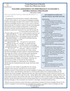 TEACHER ASSESSMENT ON PERFORMANCE STANDARD 3