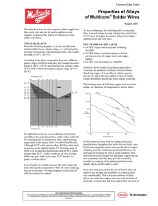 Properties of Alloys of Multicore Solder Wires