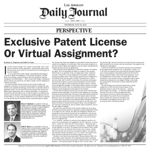 Exclusive Patent License Or Virtual Assignment?