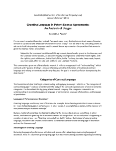 Granting Language in Patent License Agreements