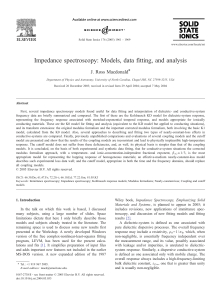 Impedance spectroscopy: Models, data fitting, and analysis
