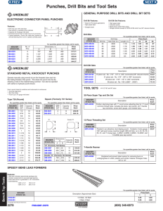 Punches, Drill Bits and Tool Sets