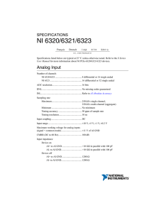 NI 6320/6321/6323 Specifications