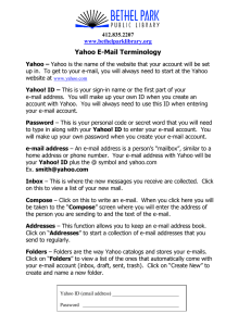 Yahoo E-Mail Terminology - Bethel Park Public Library