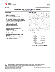 LM5008 High Voltage (100V) Step Down Switching Regulator (Rev. G)