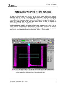 Refclk Jitter Analysis for the TLK2521