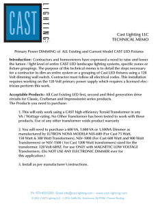 Cast Lighting LLC TECHNICAL MEMO