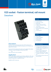 V25 socket - Faston terminal, rail mount