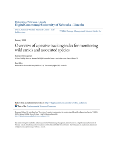 Overview of a passive tracking index for monitoring wild canids and