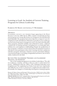 An Analysis of Current Training Programs for Library Leadership