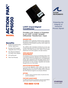 AP6050 LVDT-Input Signal Conditioner Data Sheet