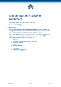 Lithium Battery Guidance Document