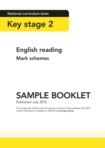 Sample Reading mark schemes