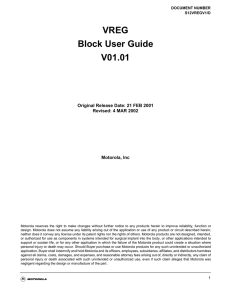 VREG Block User Guide V01.01