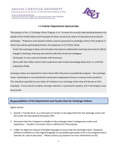 J-1 Scholar Department Sponsorship Form