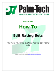 How to Edit Rating Sets - Home Inspection Software