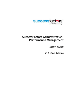 SuccessFactors Administration: Performance Management