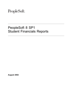 PeopleSoft Enterprise Student Financials 8 SP1 Reports