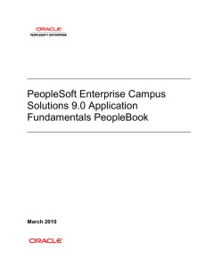 PeopleSoft Enterprise Campus Solutions 9.0 Application