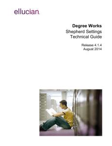 Degree Works Shepherd Settings Technical Guide 4.1.4
