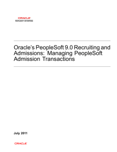 Managing PeopleSoft Admission Transactions