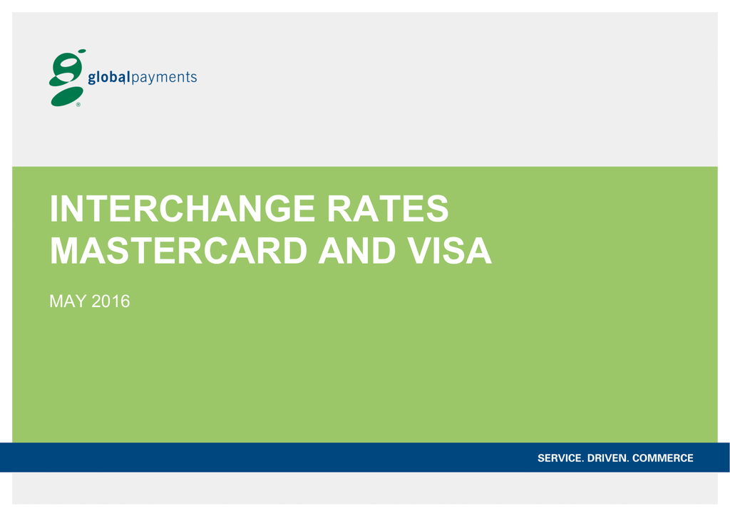 Visa Interchange Chart 2016