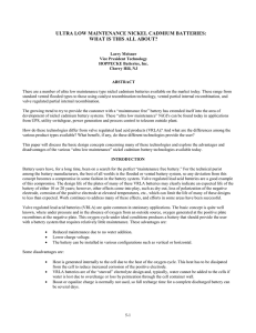 ultra low maintenance nickel cadmium batteries