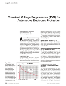 Transient Voltage Suppressors (TVS) for Automotive Electronic