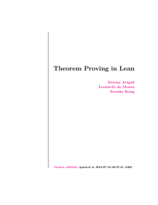 Lean theorem prover tutorial