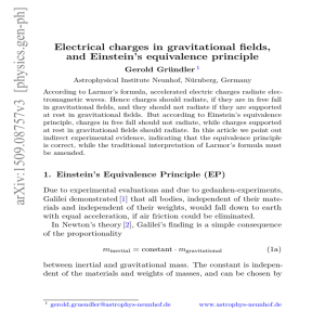 Electrical charges in gravitational fields, and Einstein`s