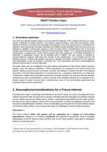 2. Assumptions/considerations for a Future Internet