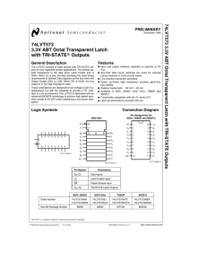 74LVT573 3.3V Octal Transparent Latch with TRI