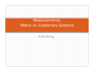 Measurements: Metric vs. Customary Systems - U