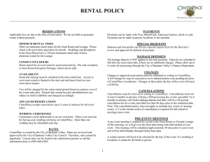 rental policy - Center Place