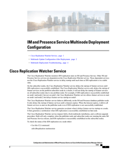 IM and Presence Service Multinode Deployment Configuration