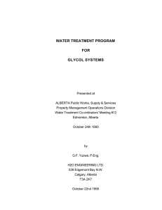 water treatment program for glycol systems
