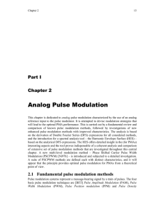 Chapter 2, Analog Pulse Modulation Methods