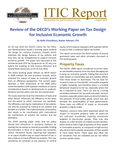 Review of the OECD`s Working Paper on Tax Design for Inclusive