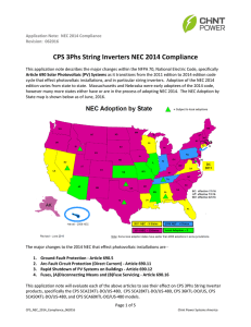 CPS 3Phs String Inverters NEC 2014 Compliance