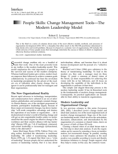 People Skills: Change Management Tools–The Modern Leadership