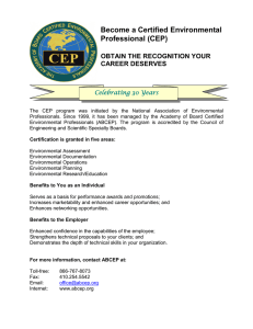 Become a Certified Environmental Professional (CEP)