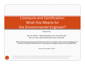 Licensure and Certification: What this Means for the Environmental